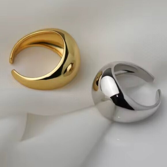 14K Gold Filled Geometric Dome Ring - Picture 3 of 4